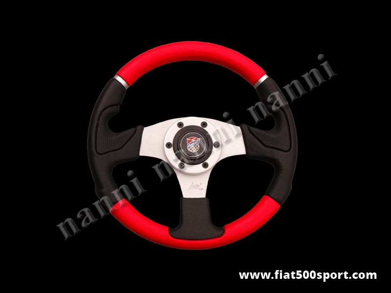 Volante sportivo con clacson nero e argento diametro 320 mm Fiat