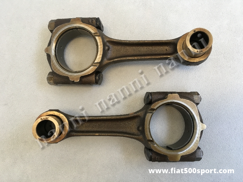 Art. 0293U - Conrods Fiat 500 Fiat 126 steel used 120 mm. length. - Fiat 500 Fiat 126 steel used conrods 120 mm. lenght. You need to change the bushings conrods. 2 pieces.
